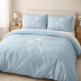 Funda De Cojín Elegant Dusty Blue Simple Flower 