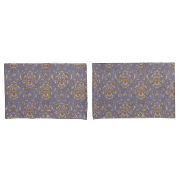 Funda De Cojín Elegant Gold Damask Pillow Case | Vintage Periwink