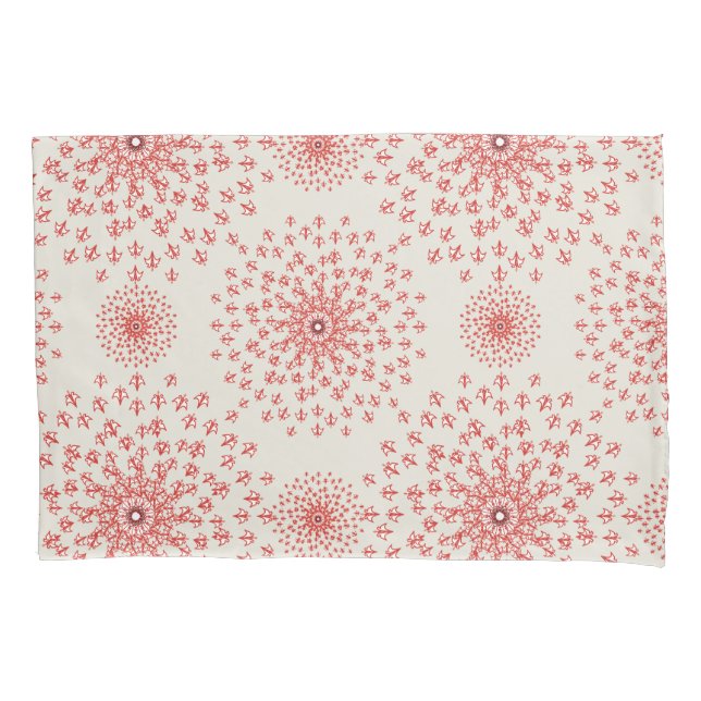 Funda De Cojín Elegant Red Mandala Geometric Bedroom & Home Texti (Anverso)