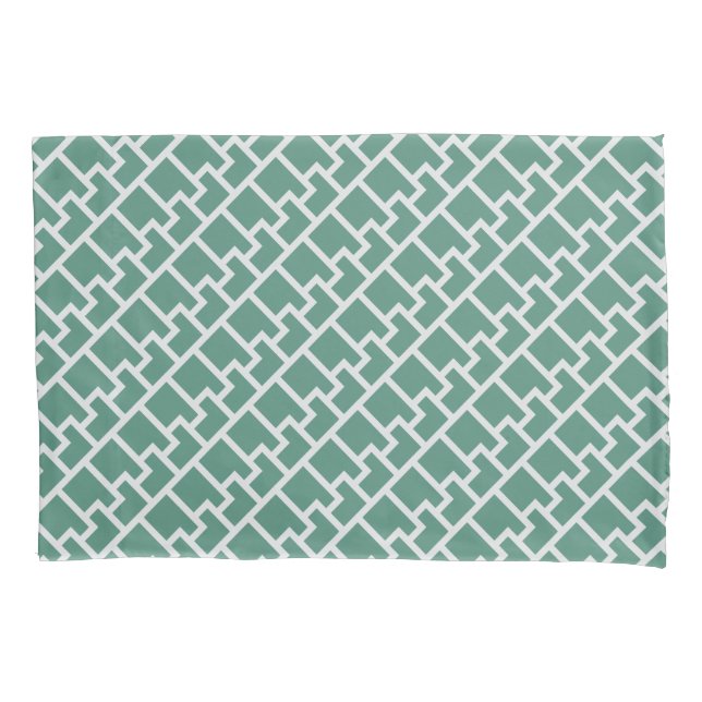 Funda De Cojín Elegant Sage Green Geometric Pattern (Anverso)
