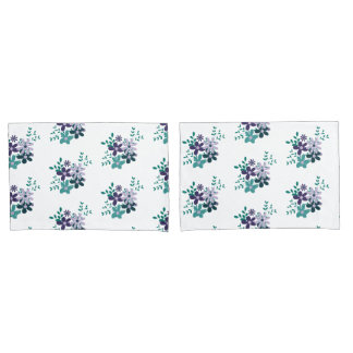 Funda De Cojín Elegante acuario floral verde violeta violeta