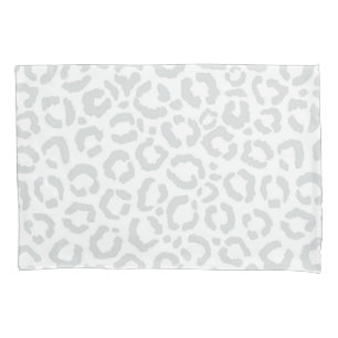 Funda De Cojín Elegante animal de leopardo gris blanco