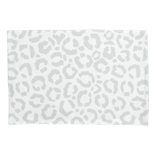 Funda De Cojín Elegante animal de leopardo gris blanco (Anverso)