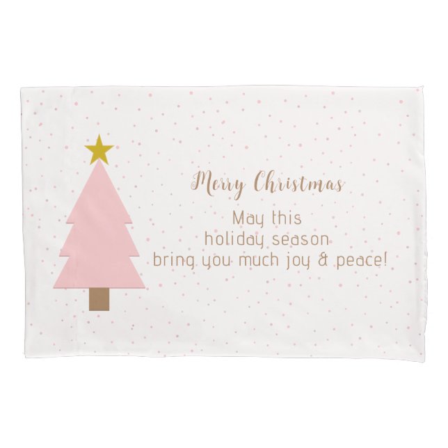 Funda De Cojín Elegante árbol de navidad rosado único, estrella d (Anverso)