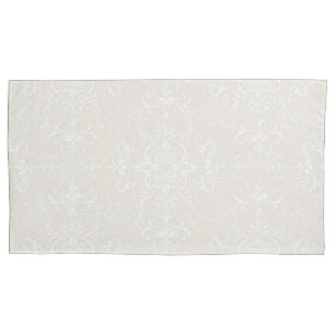 Funda De Cojín Elegante blanco sobre patrón de estilo damasco bei