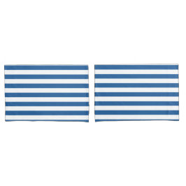 Funda De Cojín Elegante costa atemporal, azul y blanco rayado