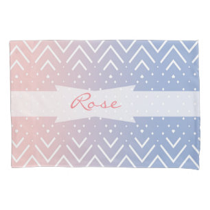 Funda De Cojín Elegante cuarzo rosa rosa azul pastel de Chevron N