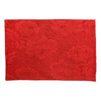 Funda De Cojín Elegante encaje rojo, textura perfecta