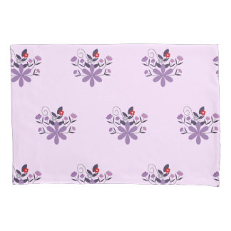 Funda De Cojín Elegante estampado floral violeta gris violeta