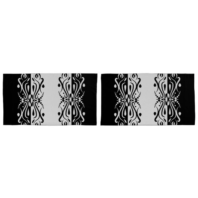 Funda De Cojín Elegante estilo Harlequin negro y blanco abstracto (Anverso - Set)