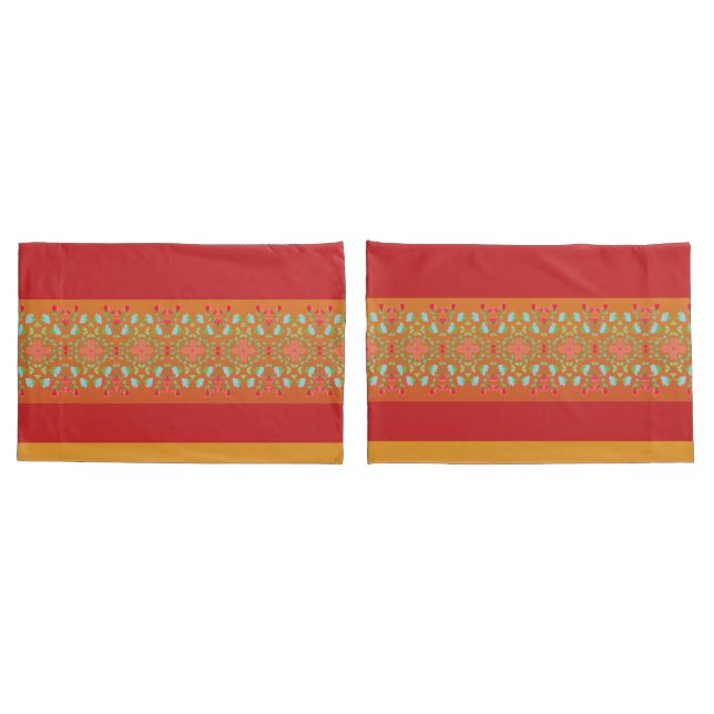 Funda De Cojín Elegante Floral Y De Tiras Acentuadas (Reverso-Set)