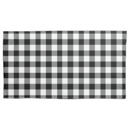Funda De Cojín Elegante Gingham Blanco Y Negro