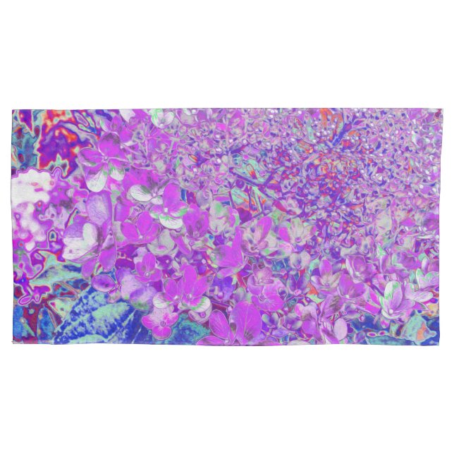 Funda De Cojín Elegante hidrangea liga púrpura y azul (Anverso-izquierdo)