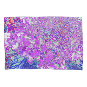 Funda De Cojín Elegante Hortensia Limelight Púrpura y Azul