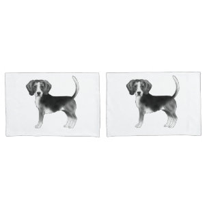 Funda De Cojín Elegante Ilustracion De Perro Beagle En Blanco Y N
