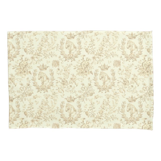Funda De Cojín Elegante Moda Elegante Elegante Beige Cream Toile  (Anverso)