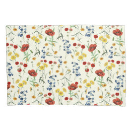 Funda De Cojín Elegante Moderno Flores salvajes Blanco