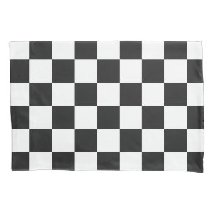 Funda De Cojín Elegante patrón a cuadros en blanco y negro