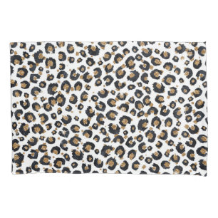Funda De Cojín Elegante patrón de leopardo Purpurina dorado