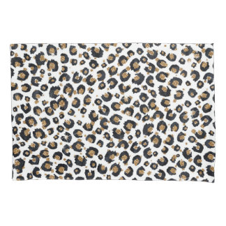 Funda De Cojín Elegante patrón de leopardo Purpurina dorado