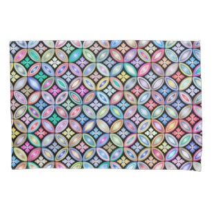 Funda De Cojín Elegante Patrón De Vidrio Manchado Abstracto