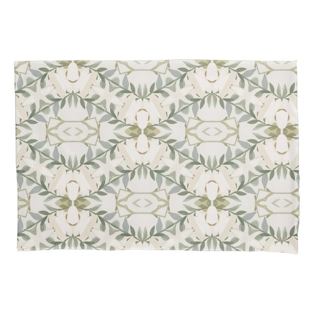 Funda De Cojín Elegante patrón floral neutral (Anverso)