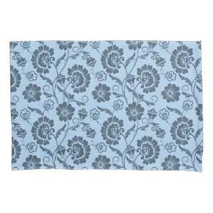 Funda De Cojín Elegante patrón floral sobre fondo azul claro