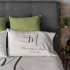 Funda De Cojín Elegante regalo moderno de boda en monograma