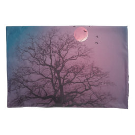 Funda De Cojín Elegante Spooky Halloween Theme Tree Moon Artwork