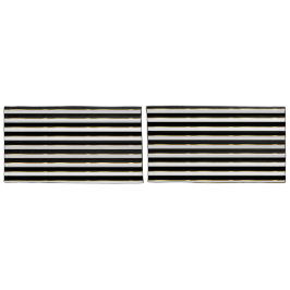 Funda De Cojín Elegante Stripe Black Gold White