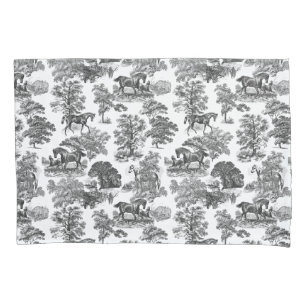 Funda De Cojín Elegante tela de caballos Rústicos Blancos