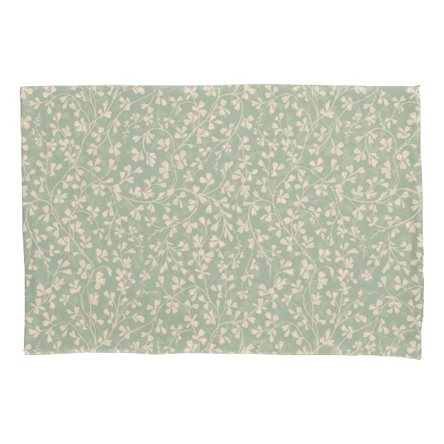 Funda De Cojín Elegante Verde Salvia Botánico (Anverso)