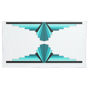 Funda De Cojín Elementos Art Deco en verde verde azulado