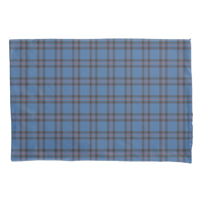 Funda De Cojín Elliot Clan Blue and Brown Scottish Tartán (Anverso)