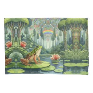 Funda De Cojín Encantando la rana William Morris en un bosque