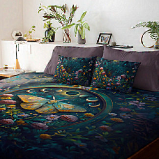 Funda De Cojín Enchanted Night Garden Celestial Floral Dreamscape