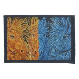 Funda De Cojín Equilibrio Eterno- Caballos- Llama gemela