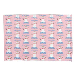 Funda De Cojín Es el detective Snowman Pink