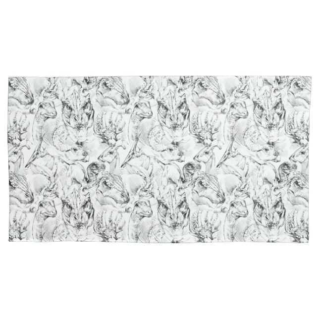 Funda De Cojín Esbozo de dinosaurio (Anverso-izquierdo)