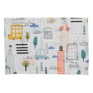 Funda De Cojín Esbozos urbanos: Paisaje urbano infantil