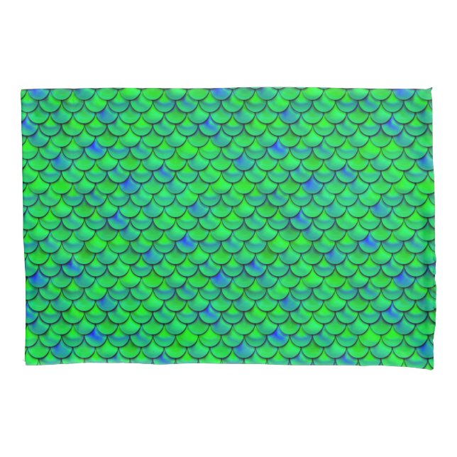 Funda De Cojín Escalas azules verdes caídas (Anverso)