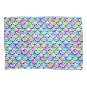 Funda De Cojín Escalas de la sirena de la burbuja del arco iris