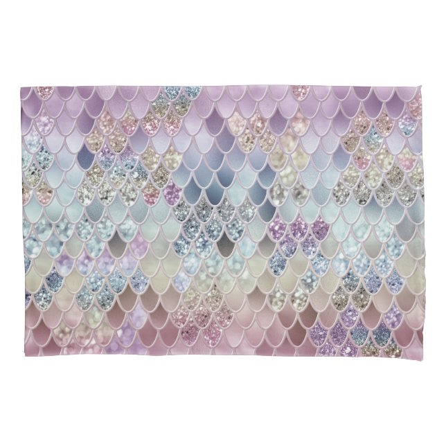 Funda De Cojín Escalas de Purpurina de sirena de verano #13 (Purp (Anverso)