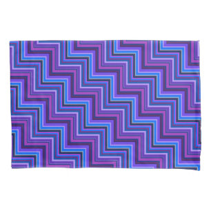 Funda De Cojín Escaleras de rayas azules y violetas