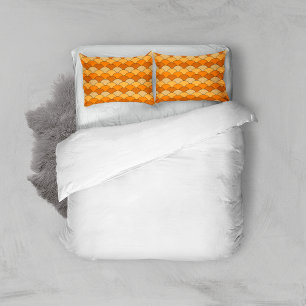Funda De Cojín Escamas de dragón, abanicos, olas, Seigaiha, naran