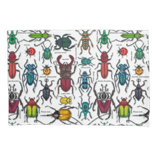 Funda De Cojín Escarabajos blancos