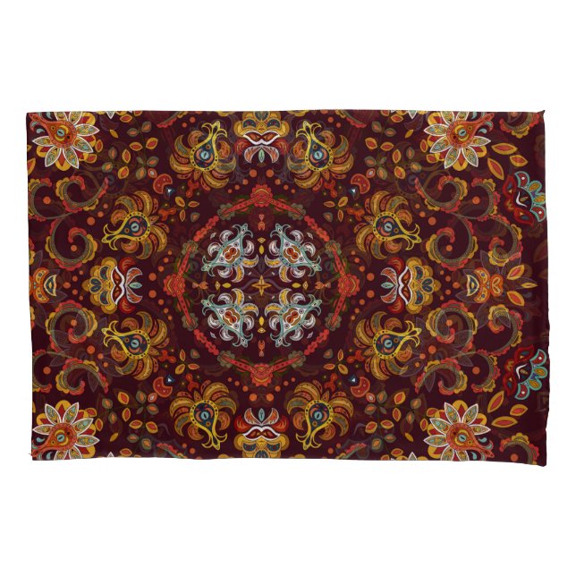 Funda De Cojín Escarcha del cuello de seda, patrón oriental (Anverso)