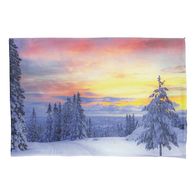 Funda De Cojín Escenario de invierno (Anverso)