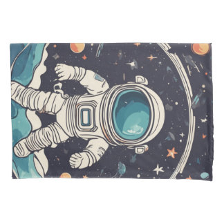 Funda De Cojín Espacio astronauta y planetas