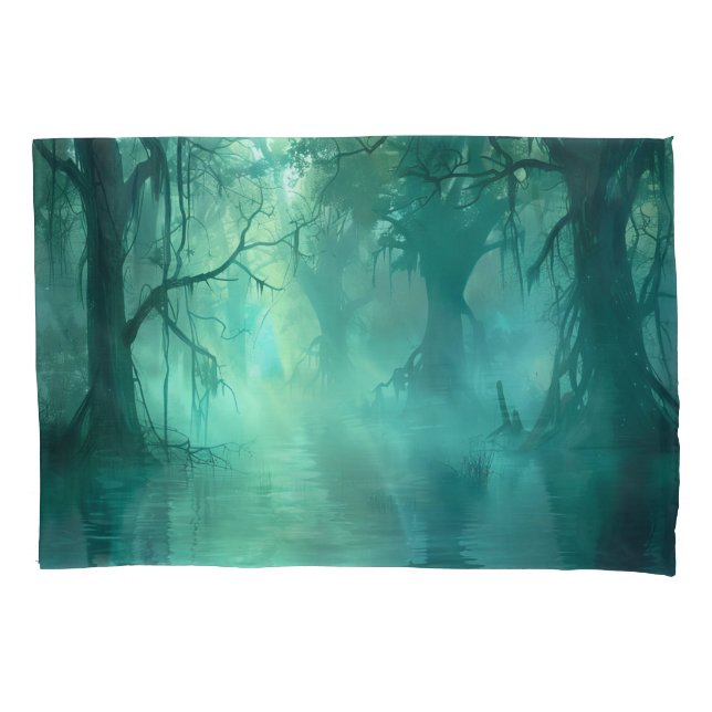 Funda De Cojín Espectacular ciénaga verde (Anverso)